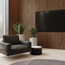 Ribbon-Wood-Walnut en salle de télévision