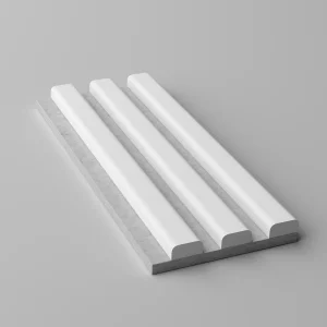 Ribbon-Color White Aspen Matt with Grey RecoSilent-acoustic felt sample image