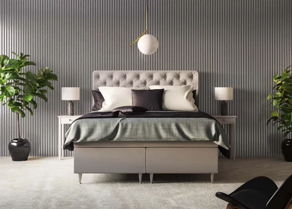 Ribbon-Design Zement with Grey RecoSilent in Bedroom