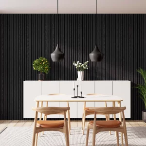 Barcode Black Diamond Ash with Black Recosilent in dining room 