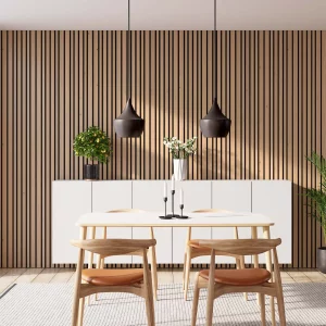 Barcode Natural Oak with Black Recosilent in dining room 