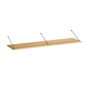 Brace shelf Oak 1200mm black brackets