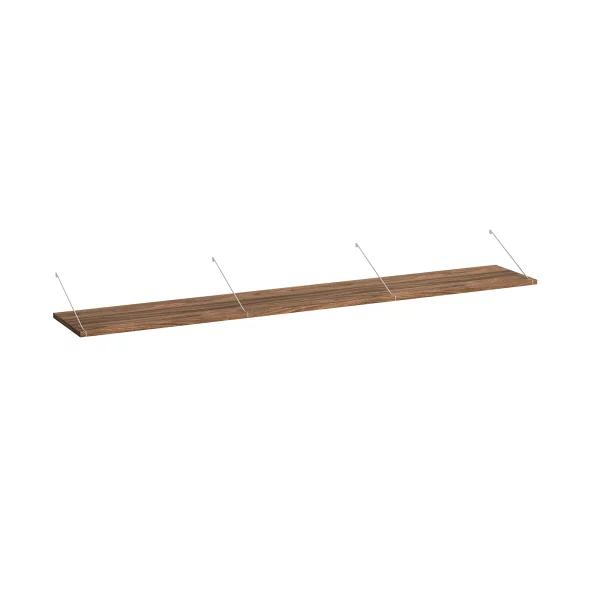 Brace shelf Walnut 1800 mm white brackets